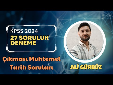 78) KPSS 2024'te 9.Soru Tipine Dikkat | 27 Soruluk KPSS Tarih Deneme Sınavı | Ali Gürbüz #kpss