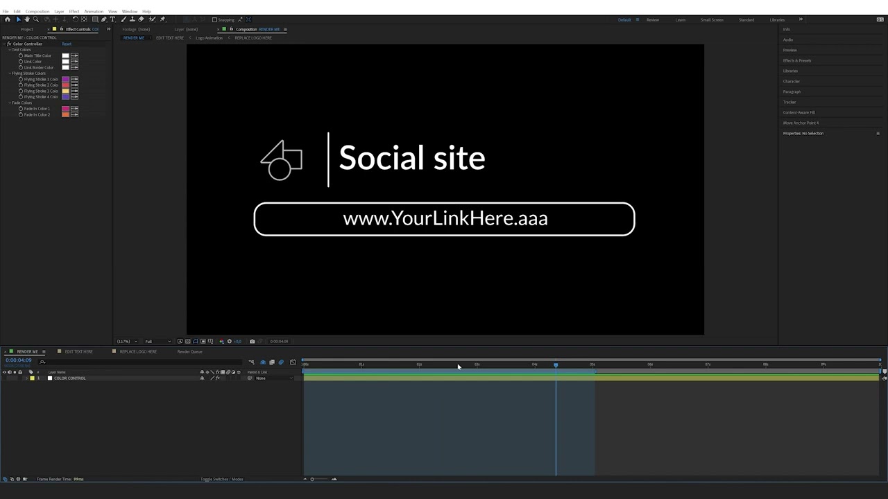 How to edit the Colorful Social Media Lower Third in After Effects
