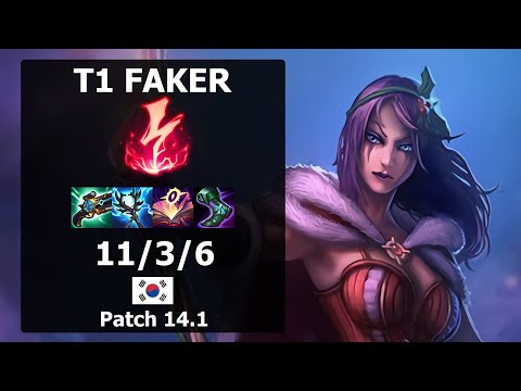 T1 Faker Leblanc MID vs Sylas| Patch 14.1 KR Challenger