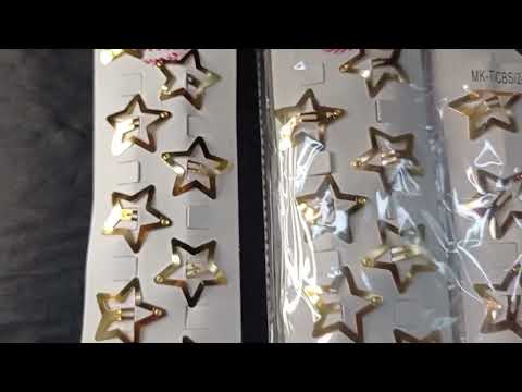 CARTELA TIC TAC COM 10UN METAL ESTRELA DOURADA 3 CM