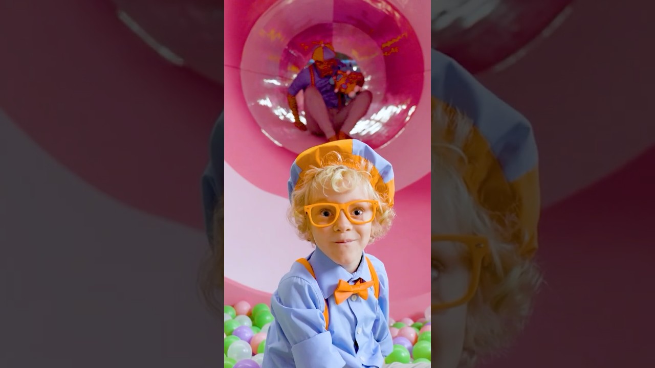 Blippi and Jude Go Down the Slide 🛝 to Play Hide and SEEK! #blippi #shorts
