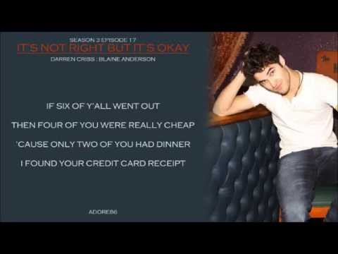 Glee _ It's Not Right But It's Okay Lyrics