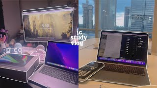 junior college productive study vlog singapore | macbook pro 13’ unboxing, sunsets, chill week hehe