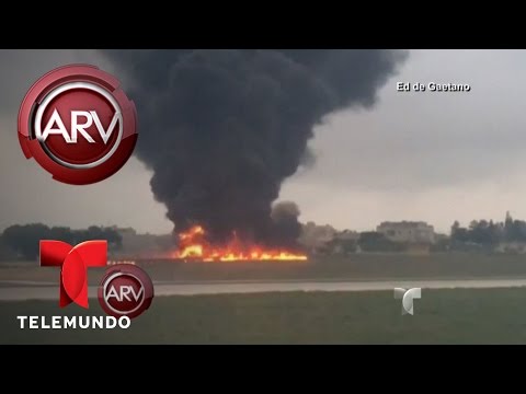 Se estrella avión al despegar en aeropuerto de Malta | Al Rojo Vivo | Telemundo