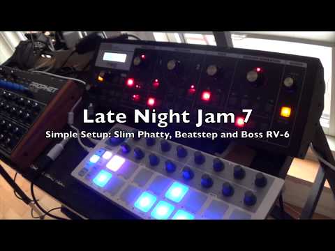 Moog Slim Phatty, Beatstep and Boss RV-6. GIUFJ Late Night Jam 7