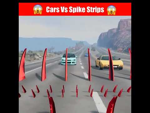 😳🤯 Car vs Spike Strips ‎@QweFacts #shorts #ytshorts