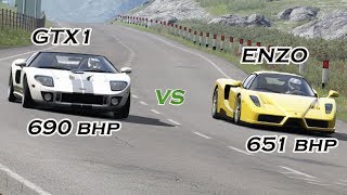 Ferrari Enzo vs Ford GTX1 at Highlands Long