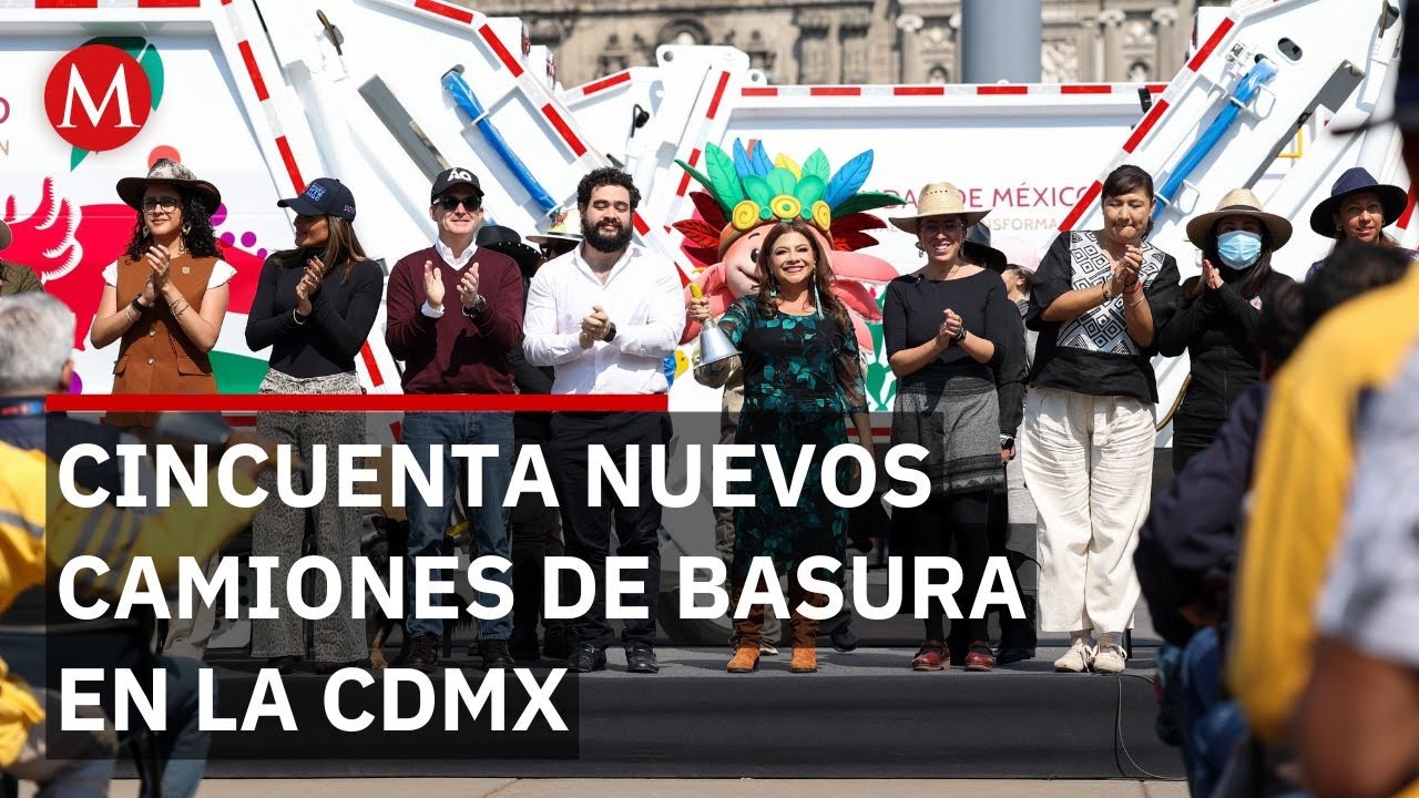 Clara Brugada delivers fifty new garbage collection trucks for Mexico City