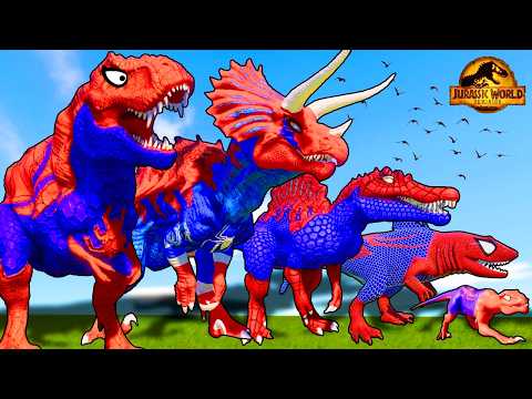 All Dinosaurs T-Rex vs Distortus Rex, Megalodon, Brachiosaurus - Jurassic World Evolution 3