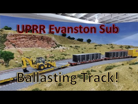BALASTING TRACK on the Union Pacific RR Evanston Sub. HO Scale model train layout in Action S2023e16