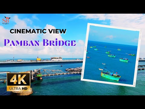 Pamban Bridge Cinematic Drone View 🌉 || Pamban Island || Tourist Spot in India