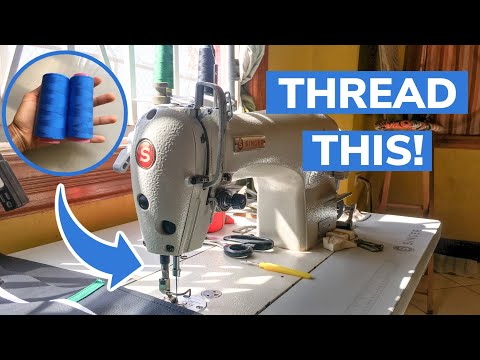 How To Thread a Singer Industrial SEWING MACHINE (Singer 191-D30) 📍