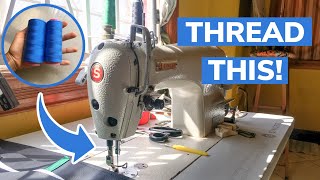 How To Thread a Singer Industrial SEWING MACHINE (Singer 191-D30) 📍