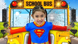 Supergirl Maddie Saves the School Day with Andrea and Wendy
