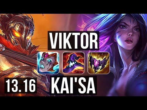 VIKTOR vs KAI'SA (MID) | 8/1/5, 66% winrate, 6 solo kills, Godlike | NA Diamond | 13.16