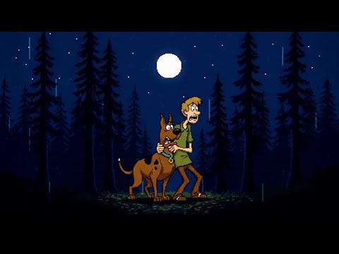 Ruh-roh! Spooky Forest... | Scooby-Doo Pixel Art | Rain & Thunder Sounds | Live WALLPAPER