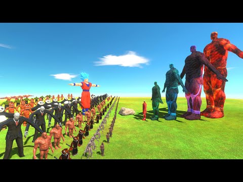 Colossal Titan Of Evolution VS Unarmed Team - Animal Revolt Battle Simulator