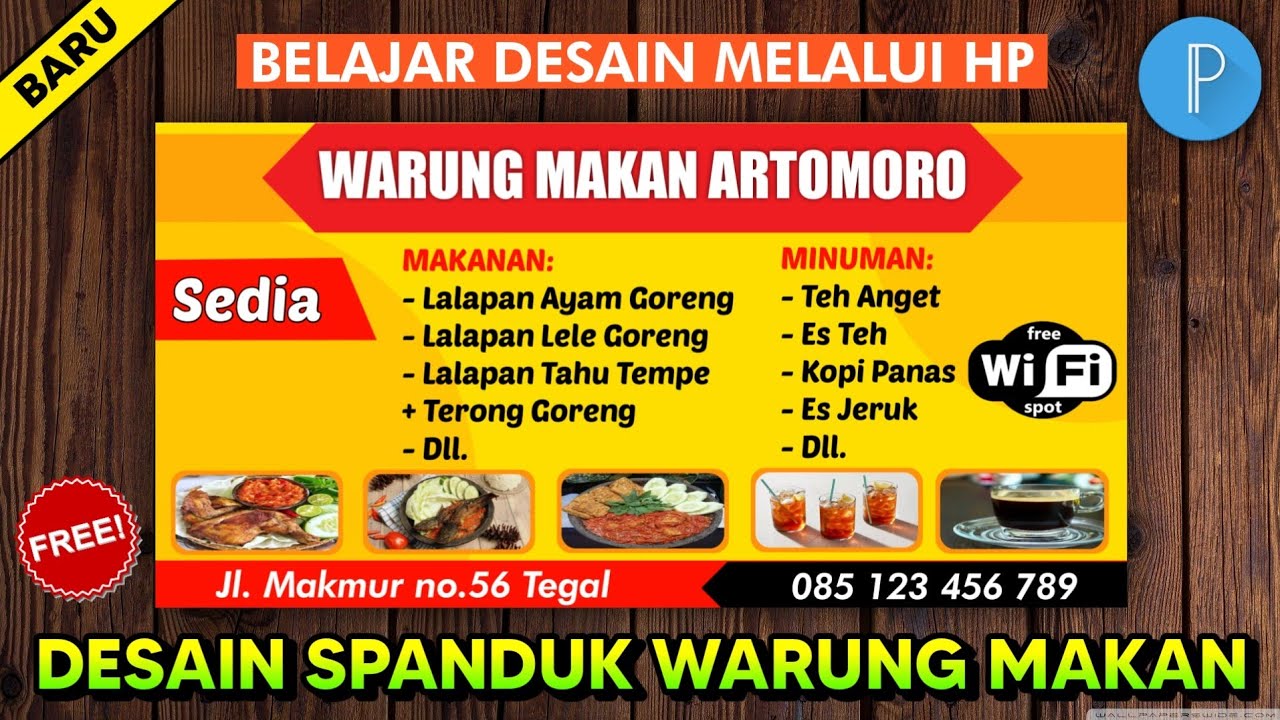 [FULL PROSES] 100% Dijamin Bisa Cara Desain Spanduk Warung Makan di HP Android