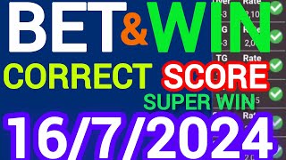 TODAY CORRECT SCORE PREDICTIONS 16/07/2025/FOOTBALL PREDICTIONS TODAY/SOCCER BETTING TIPS/SURE TIPS.