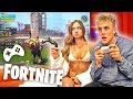 Jake Paul And Erika Costell Strip Fortnite Challenge 1 KILL REMOVE ONE CLOTHING PIECE ON FORTNITE