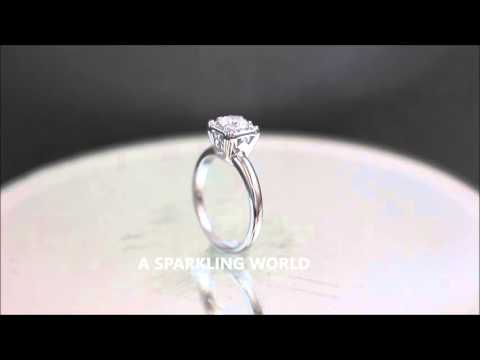 EGL USA H-VS2 14k White Gold Round Cut Diamond Engagement Ring Art Deco 0.50ct