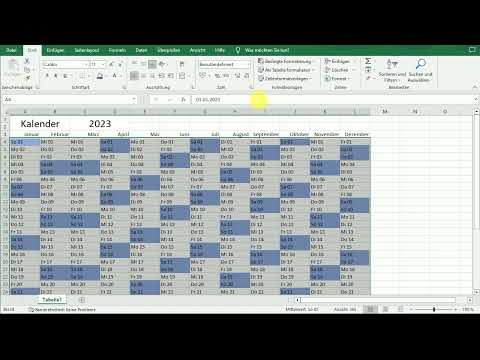 Kalender 2023 erstellen - so geht's in weniger als 10 min!! inkl. Wochenenden und Feiertage!