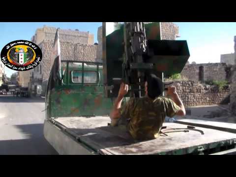 التصدي للطيران الحربي برشاش 14.5 من قبل لواء شهداء معرة النعمان