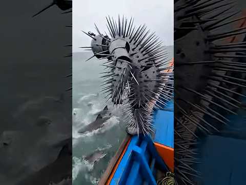 POV: You Jump Into Dozens of Sharks While Wearing a Giant Spiked Armor! 😱#shorts