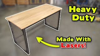 Laser Welding A Wood & Steel Industrial Style Computer Desk #makingstuff