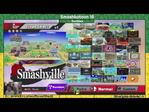 Smashkatoon 18 Doubles WR2 W4KE(Sheik)&Lots(Cloud) vs Bdude(Toon Link)&pink(ZSS)