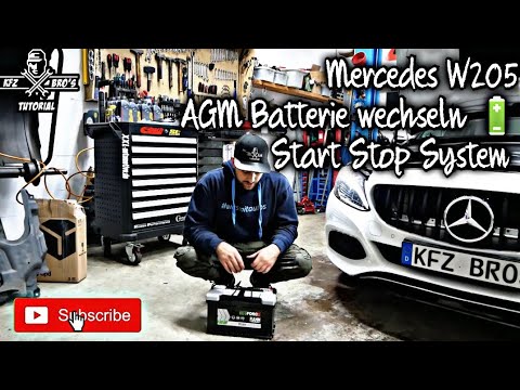 Mercedes W205 C180 | Batterie wechseln 🔋 | AGM | Start Stop System | Anleitung | Change Battery