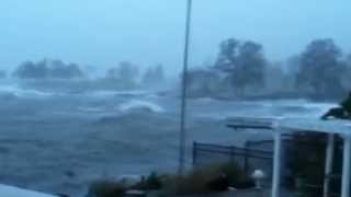 preview picture of video 'Hurricane Sandy -6pm ~ Hits Hard New Rochelle NY - Long Island Sound - 10/29/12'