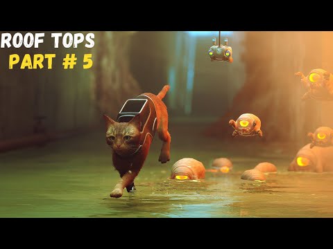 STRAY PS5 Walkthrough Gameplay Part 5 with commentary ( Rooftops )