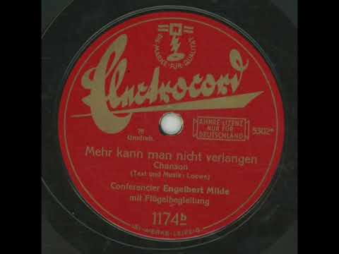 Mehr kann man nicht verlangen - Engelbert Milde