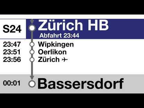 ZVV (SBB) Ansage » S24 Begrüssung nach Bassersdorf in Zürich HB (23:44) | SLBahnen