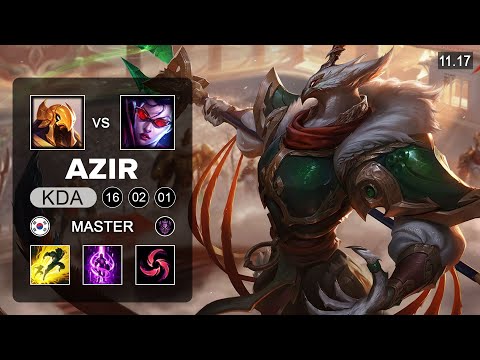Azir Mid vs Vayne - KR Master - Season 11 Patch 11.17