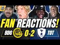 SPURS FANS ECSTATIC REACTIONS TO BODO GLIMT 0 2 TOTTENHAM EUROPA LEAGUE FAN REACTIONS