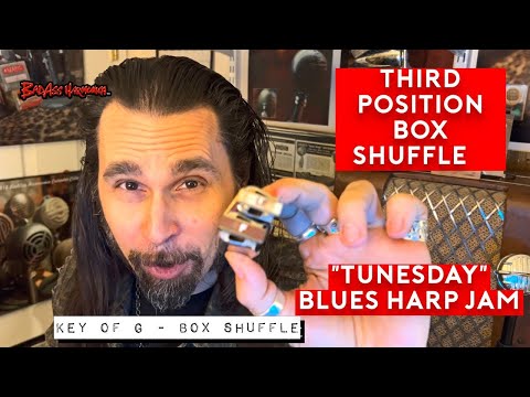 How To Not Suck with a Box Shuffle - Blues Harmonica Jam  - 3rd Position Harp Licks  - Tunesday 89