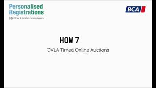 How to bid at our DVLA online timed auctions