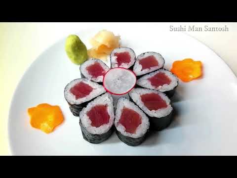 How to make Beautiful Full Moon Tekka Maki Sushi II Hosomaki Sushi Roll