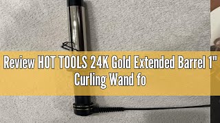 Review HOT TOOLS 24K Gold Extended Barrel 1 Curling Wand for Bouncy Curls | No Clamp for Quick and