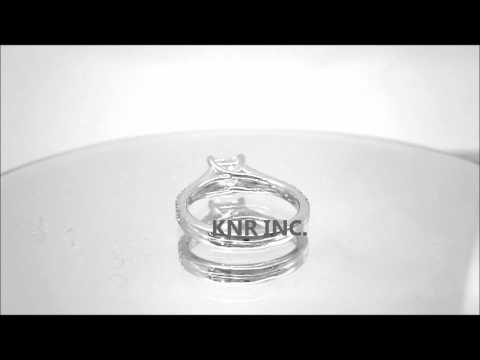 18K WHITE GOLD PRINCESS CUT DIAMOND ENGAGEMENT RING ART DECO SPLIT BAND 1.50CTW - KNR INC - 317.2