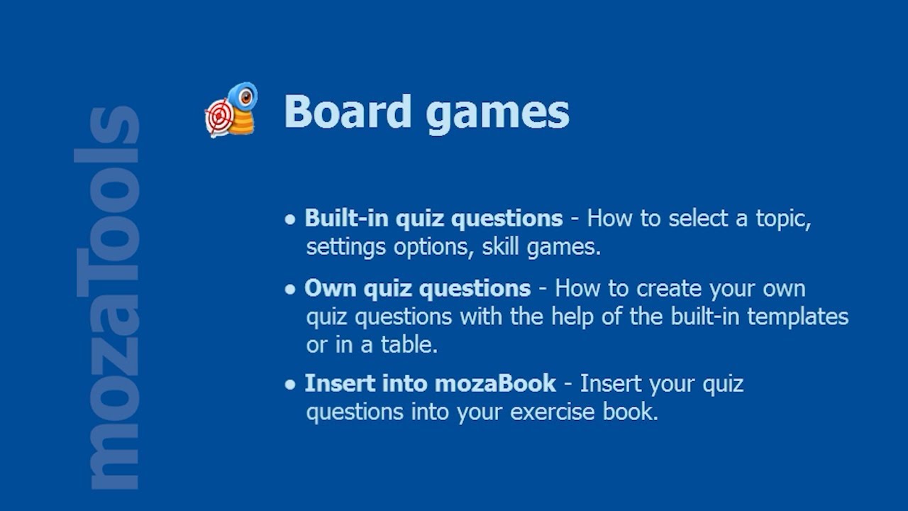 mozaBook Interactive Teaching Software - Board games tutorial video