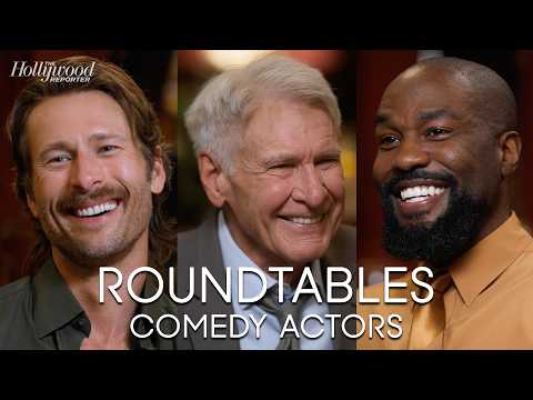Glen Powell, Harrison Ford, Owen Wilson, Riz Ahmed, & More at the THR Comedy Actor Roundtable