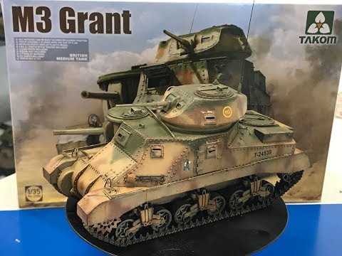 Building the Takom 1/35  M3 Grant Step by step,  Start to finish