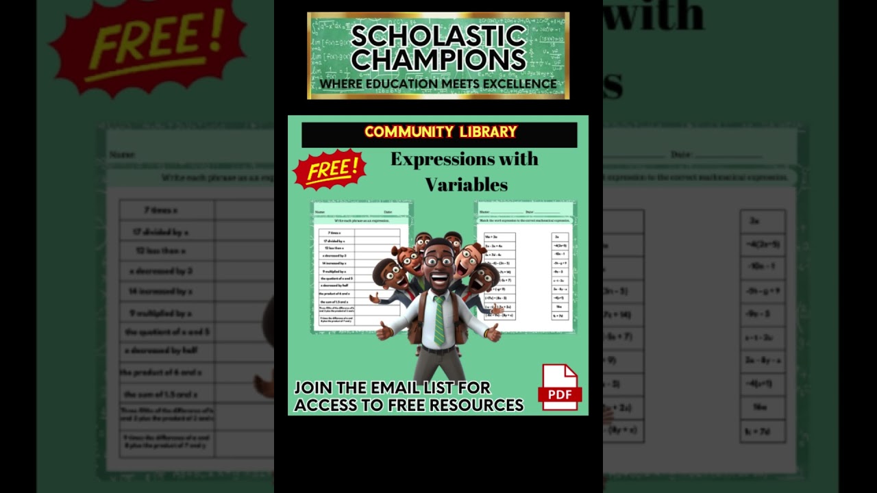 Expressions with Variables-Free Math Worksheets