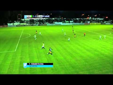Gol de Telechea. Sp. Estudiantes 1 - Santamarina 2. Fecha 20. Primera B Nacional 2015. FPT.
