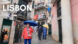 Download lagu Peaceful Alfama on a Rainy Sunday in Lisbon PORTUGAL mp3