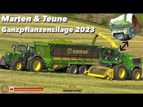 Marten & Teune Ganzpflanzensilage 2023 John Deere Maschinen im Ernte Einsatz GPS Kampagne in MV