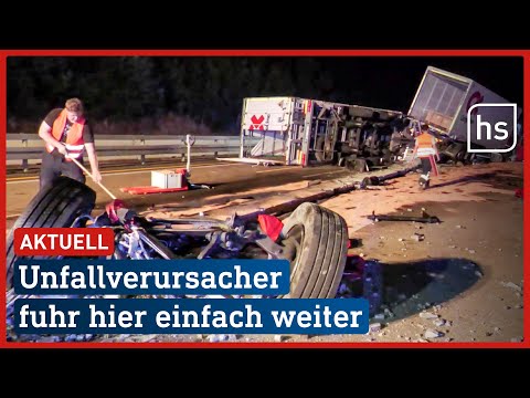 A7: Reisebus-Fahrer verursacht Vollsperrung und begeht Fahrerflucht | hessenschau